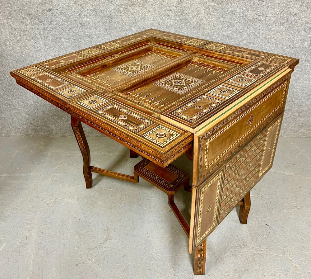 Superb Syrian Damascus Moorish Games Table View VIII