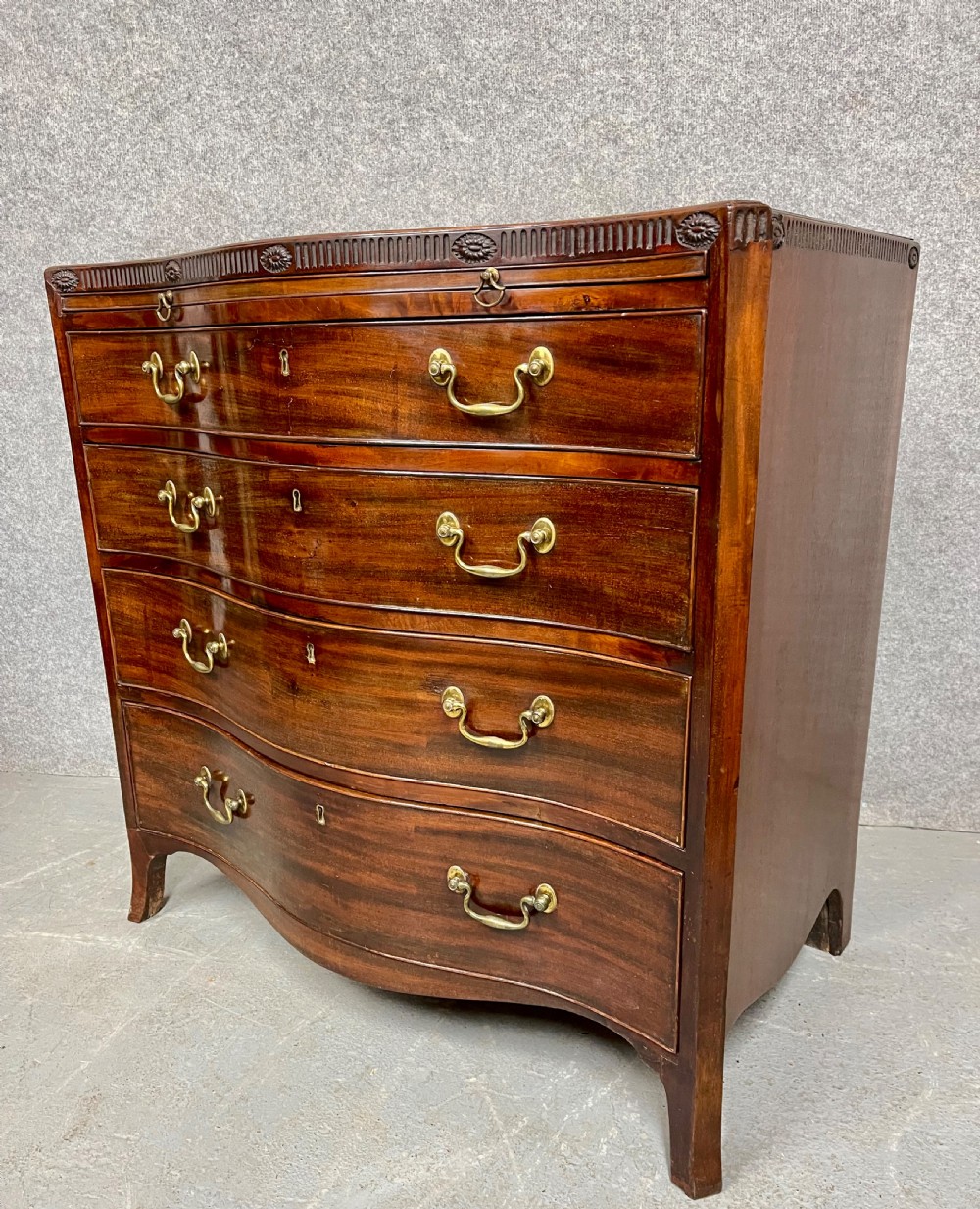 Small George III Serpentine Mahogany Chest of Drawers