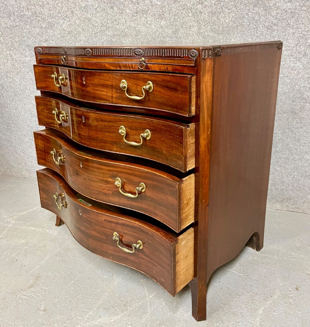 Small George III Serpentine Mahogany Chest of Drawers View V