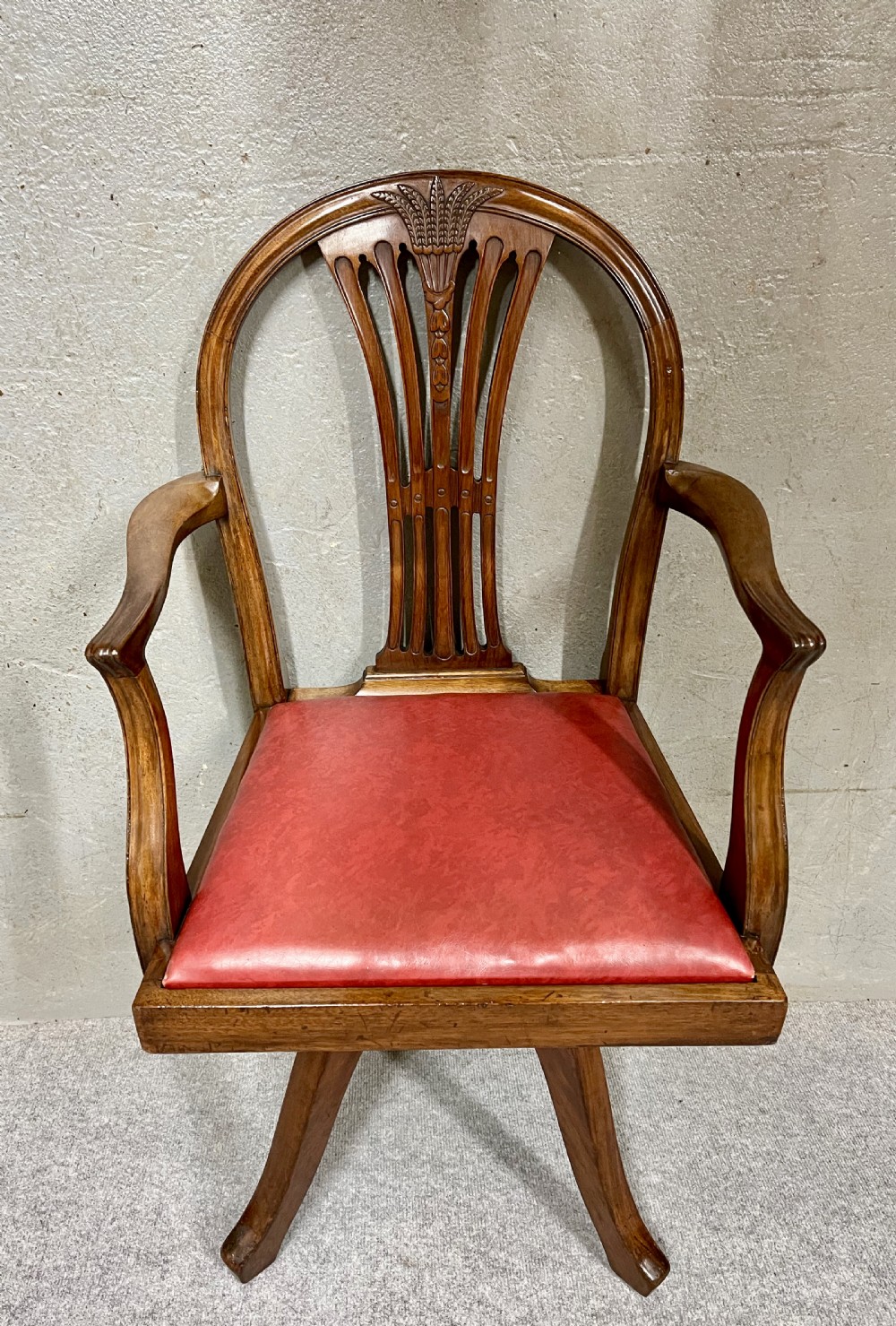 Mahogany Revolving Desk Chair View V
