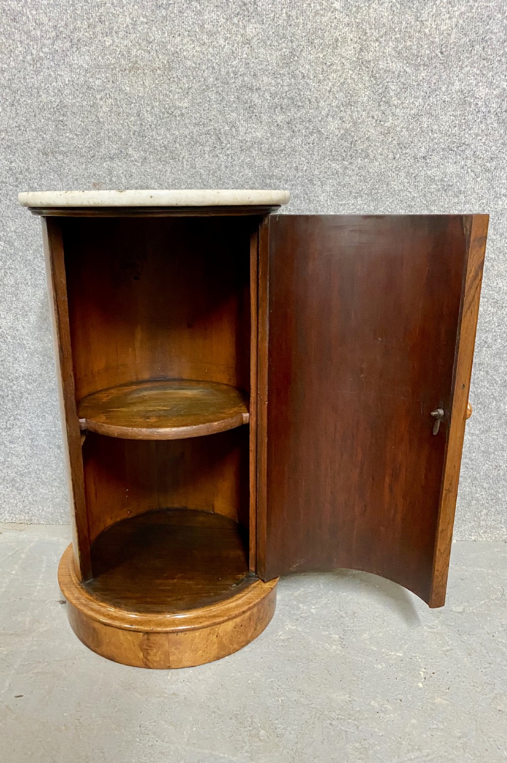 Antique Burr Walnut Pedestal Cupboard View II