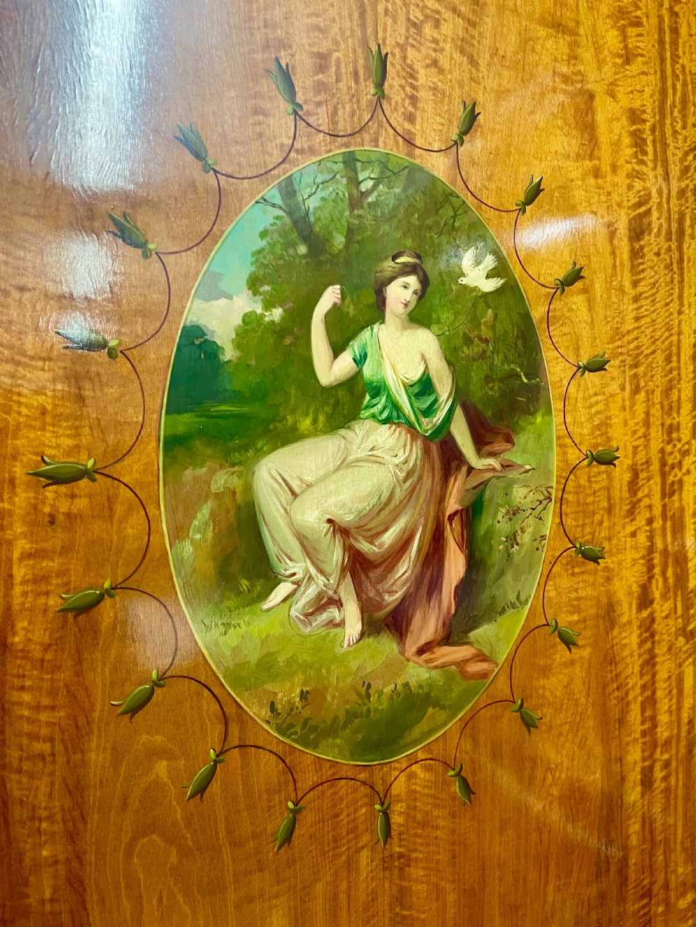 Fine Antique Satinwood and Inlaid Wardrobe View VI