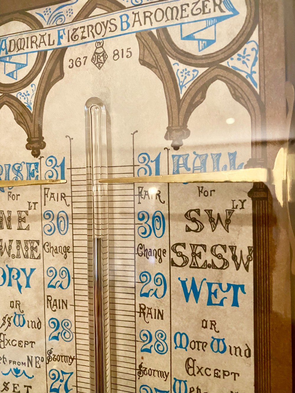 Antique Admiral Fitzroy Barometer View IX