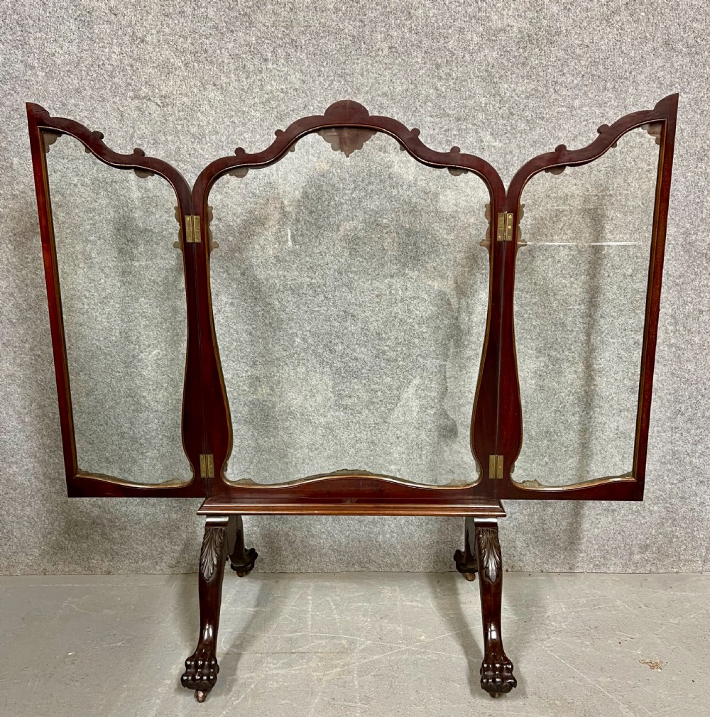 Antique Mahogany & Plate Glass Screen View V