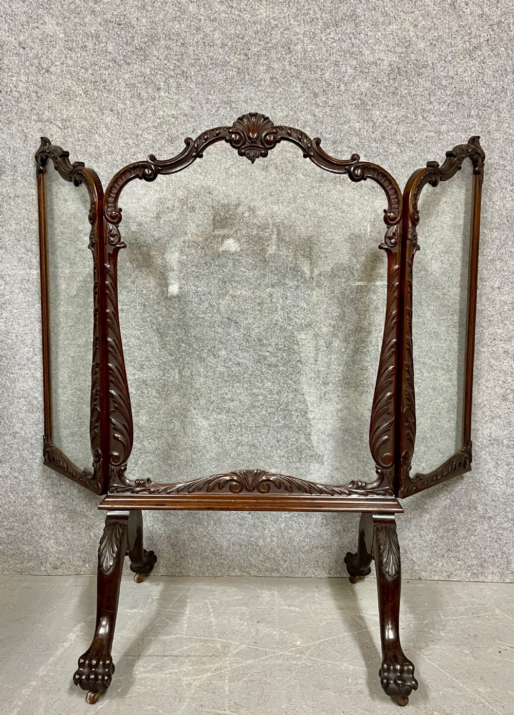 Antique Mahogany & Plate Glass Screen
