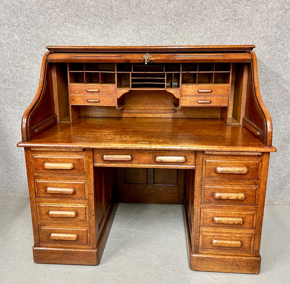 Good Quality Antique Roll Top Desk View III