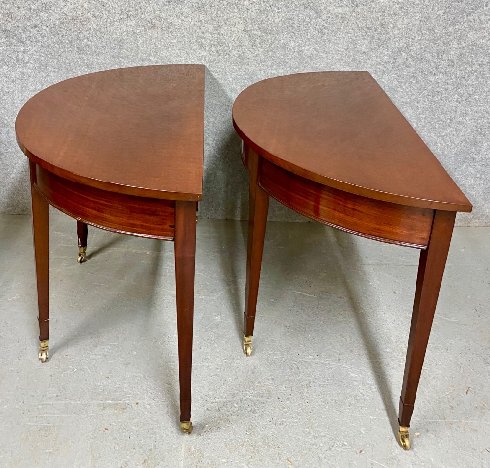 Pair George III Mahogany Console Tables View III