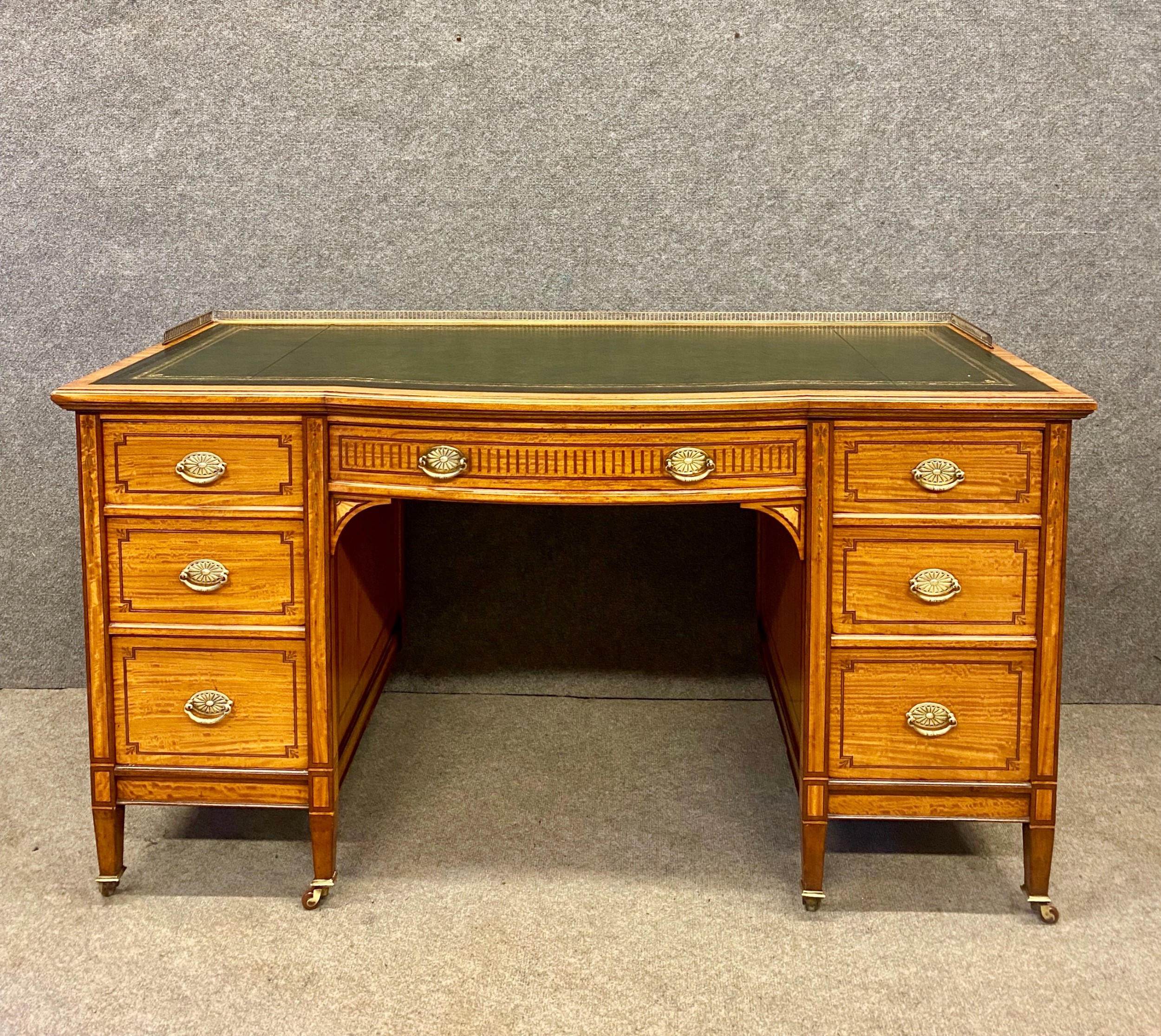 Edwardian Satinwood and Inlaid Desk