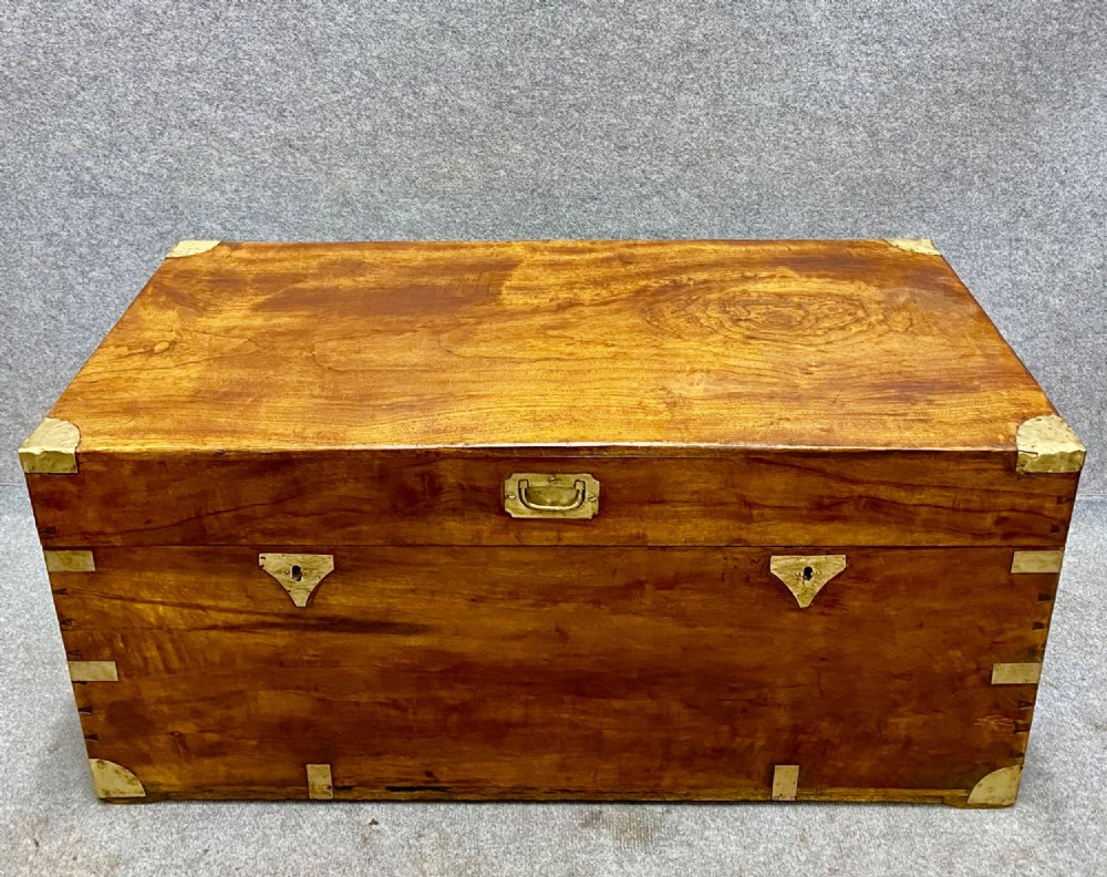 Antique Anglo Indian Camphor Wood Trunk