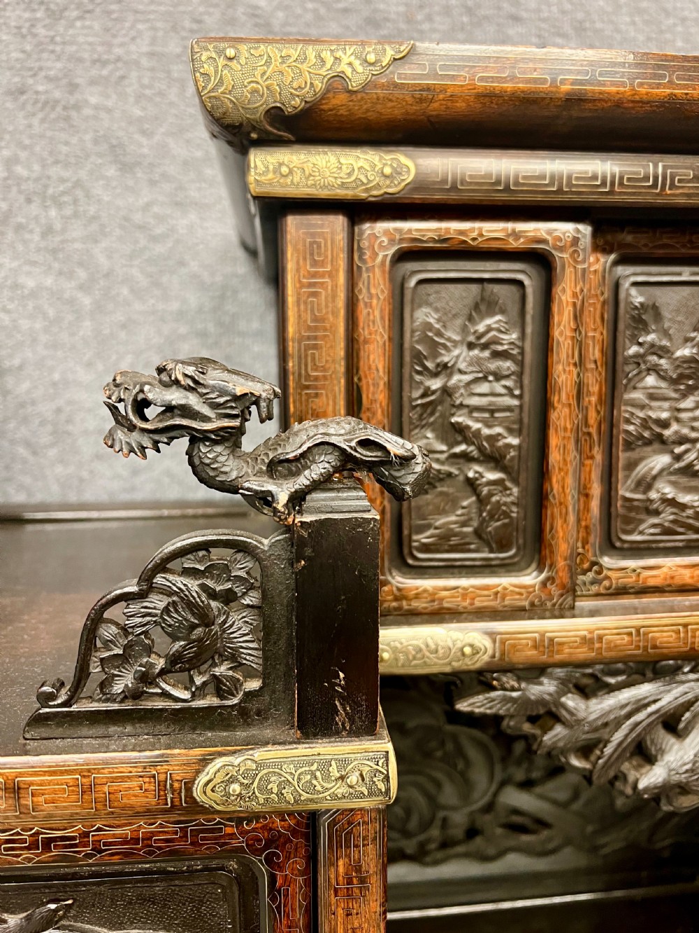 Good Meiji Period Shodana Cabinet View III
