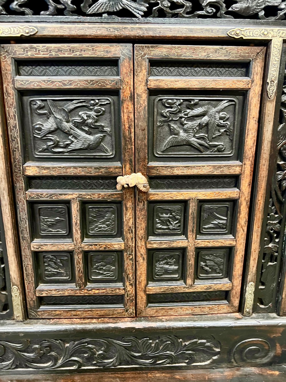 Good Meiji Period Shodana Cabinet View VI