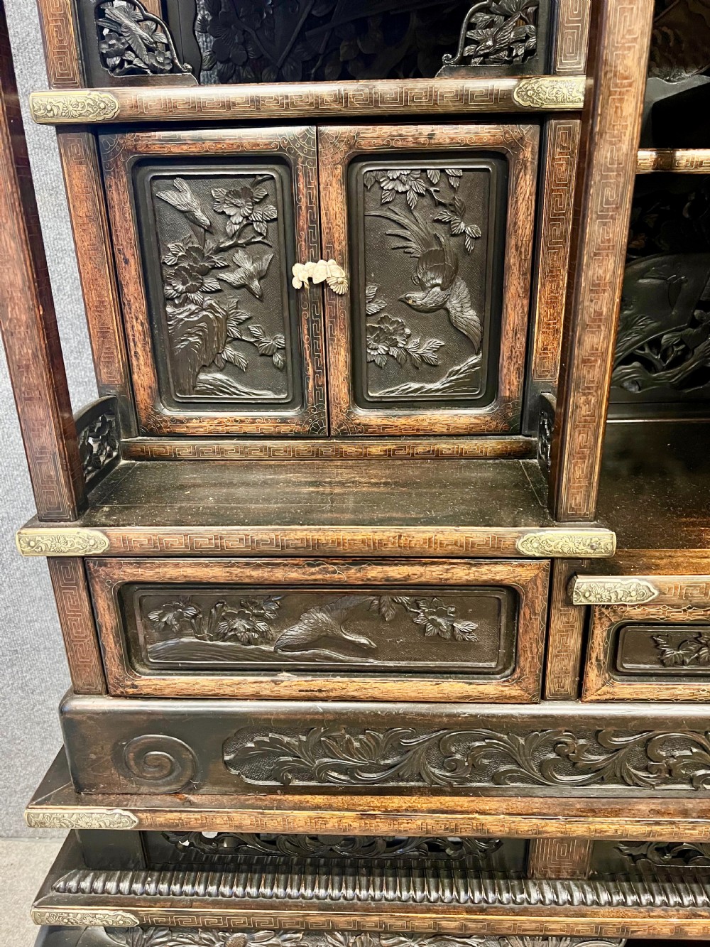 Good Meiji Period Shodana Cabinet View VII