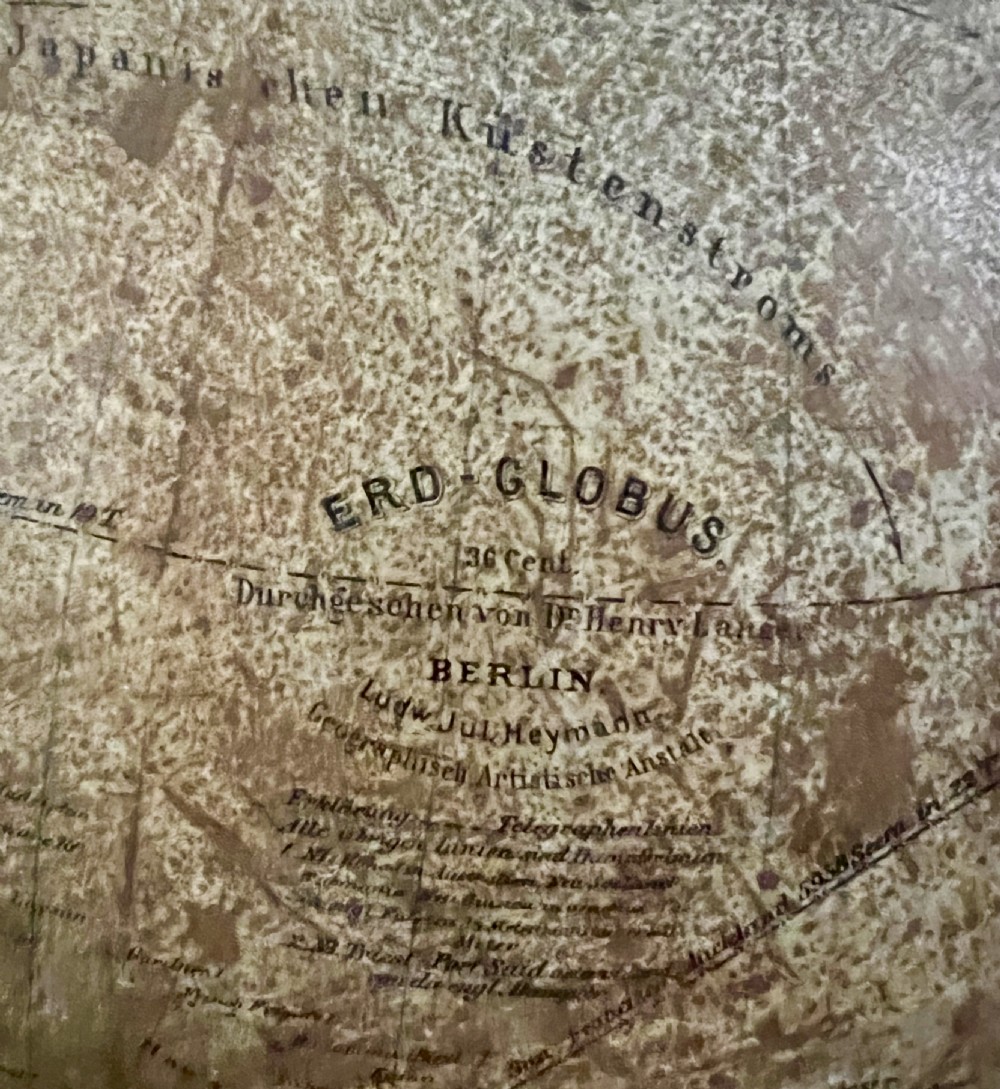 Antique German 36CM Terrestrial Globe View VI