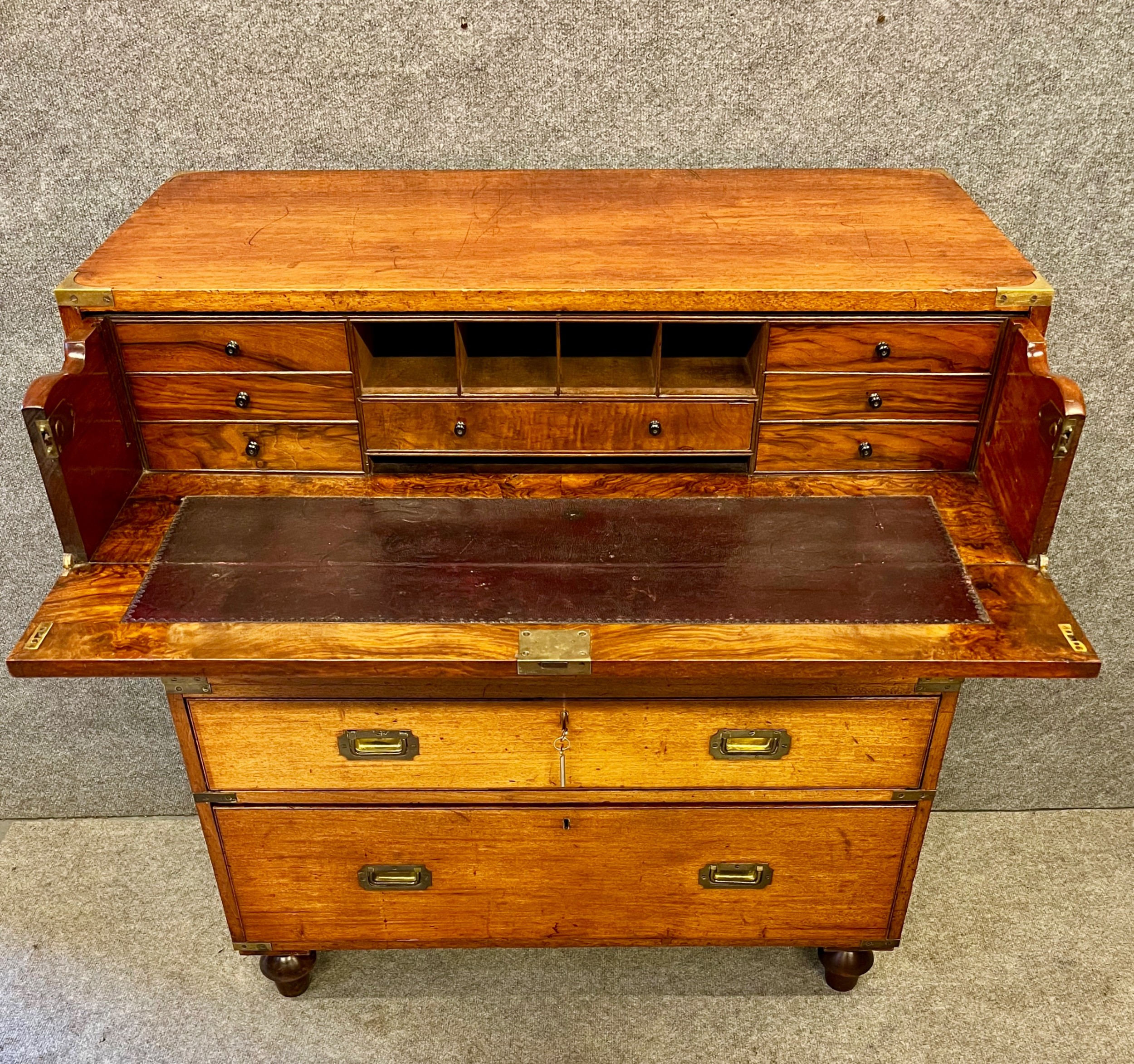 Antique Secretaire Campaign Chest