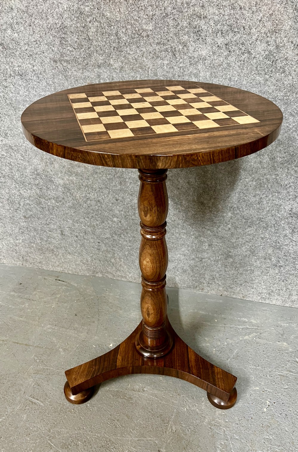 Rosewood and Inlaid Chess Table