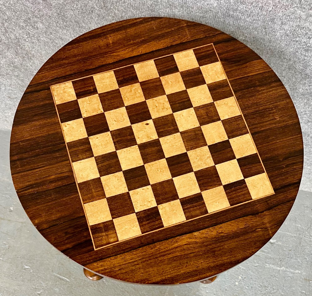 Rosewood and Inlaid Chess Table View II