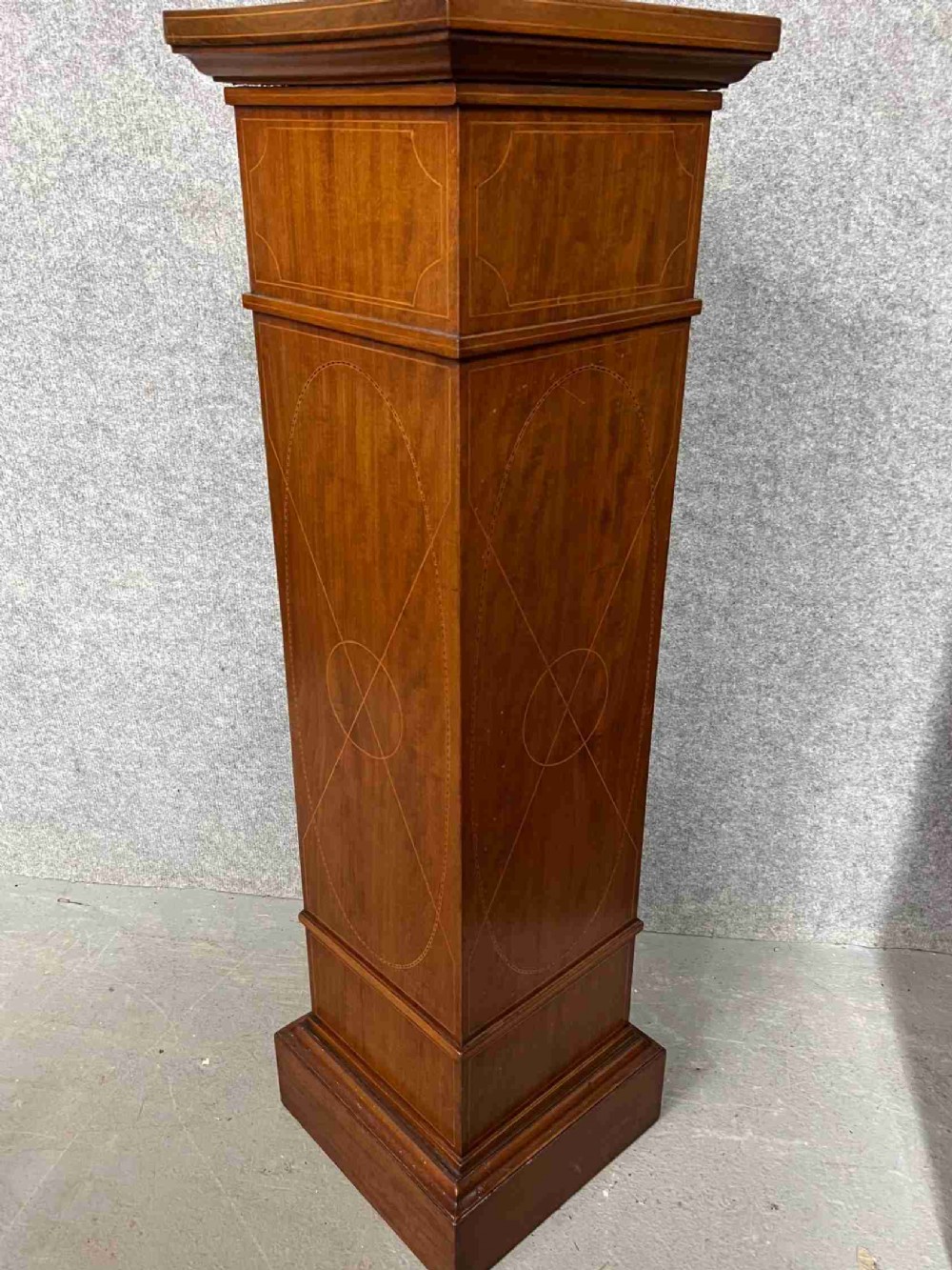 Edwardian Inlaid Pedestal Torchere Stand