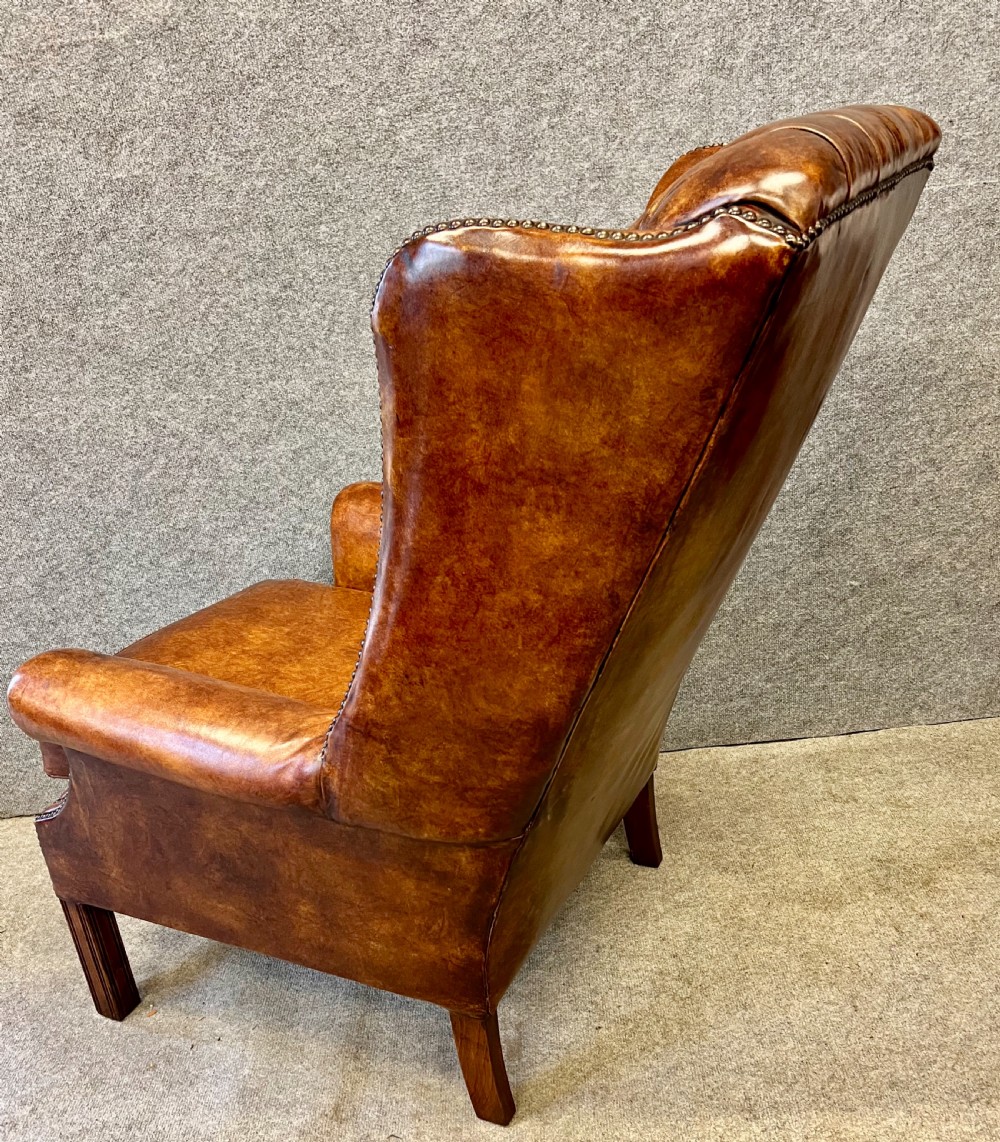 Georgian Style Leather Armchair View VIII