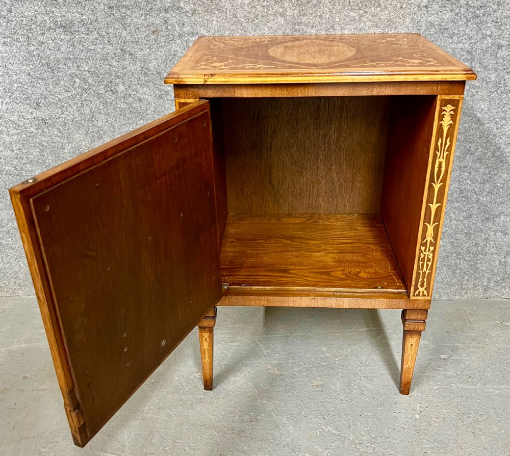 Marquetry Inlaid Bedside Cabinet View V