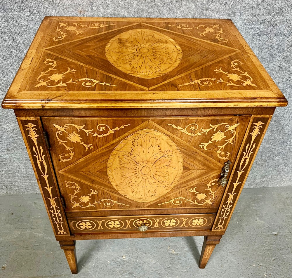 Marquetry Inlaid Bedside Cabinet View VII