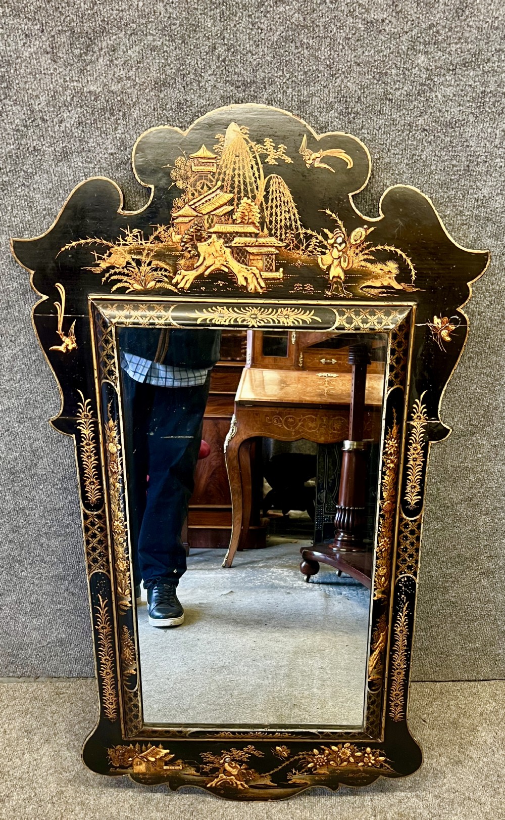 18th Century Jappaned Wall Mirror