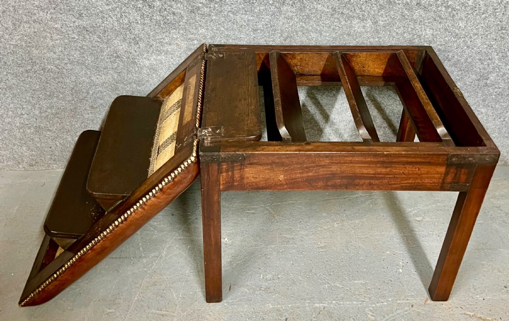 Rare 18th Century Mahogany Metamorphic Library Steps View VI