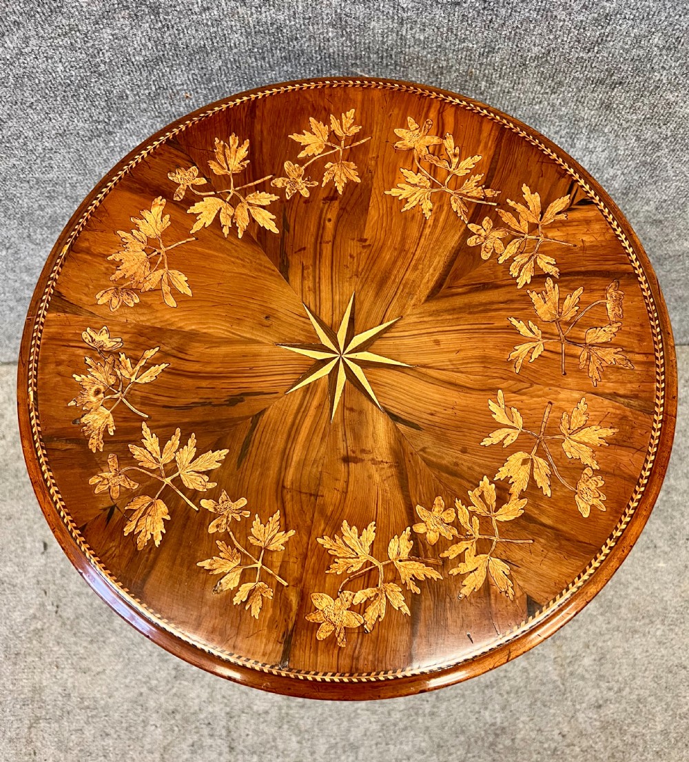 Unusual Yew Wood and Marquetry Inlaid Book Table View II