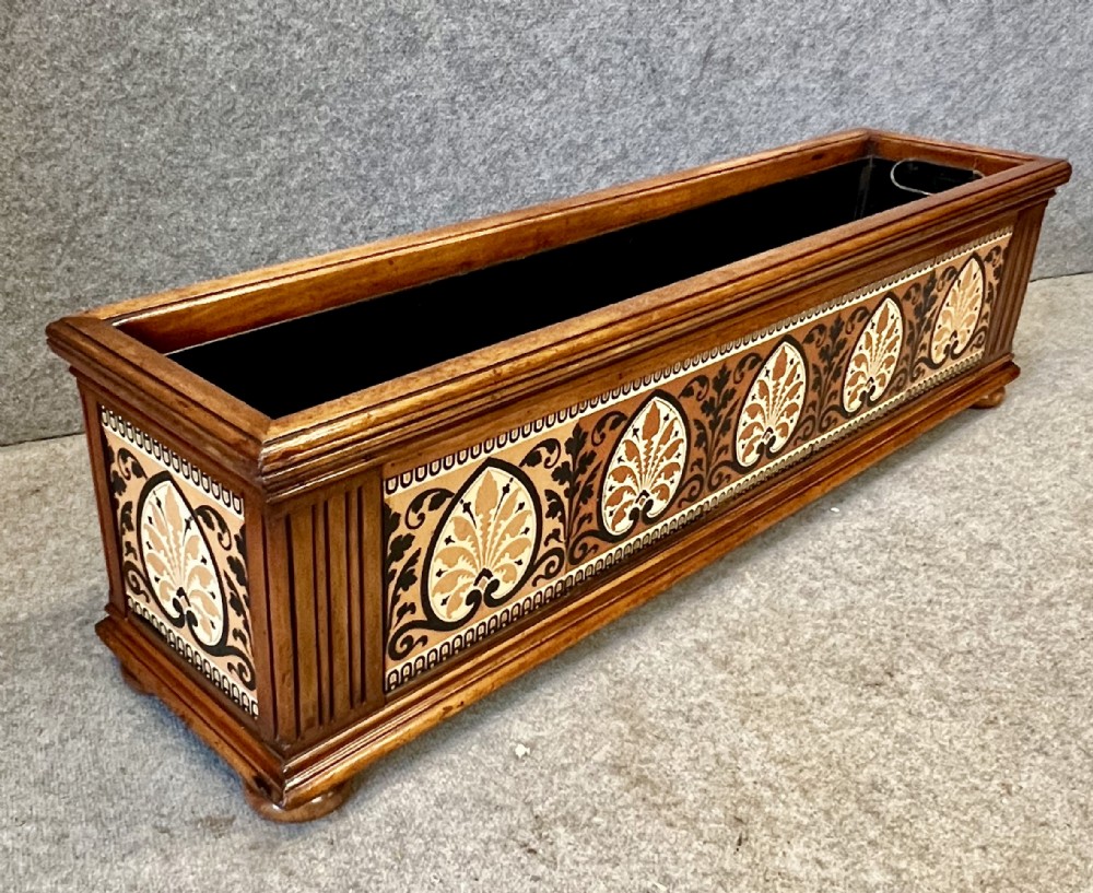 Victorian Walnut & Tiled Planter