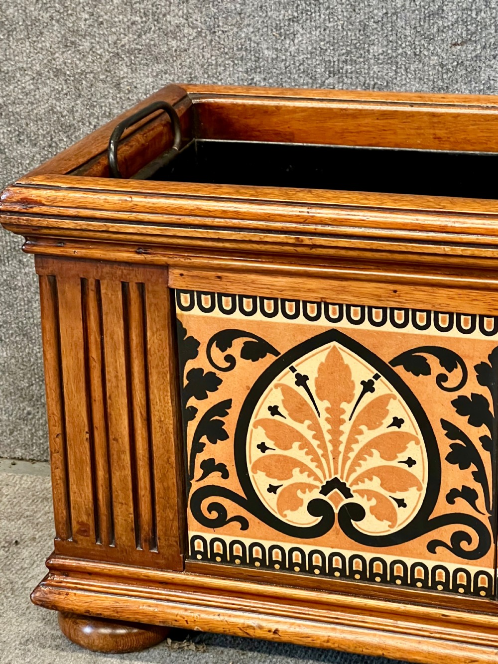 Victorian Walnut & Tiled Planter View VII