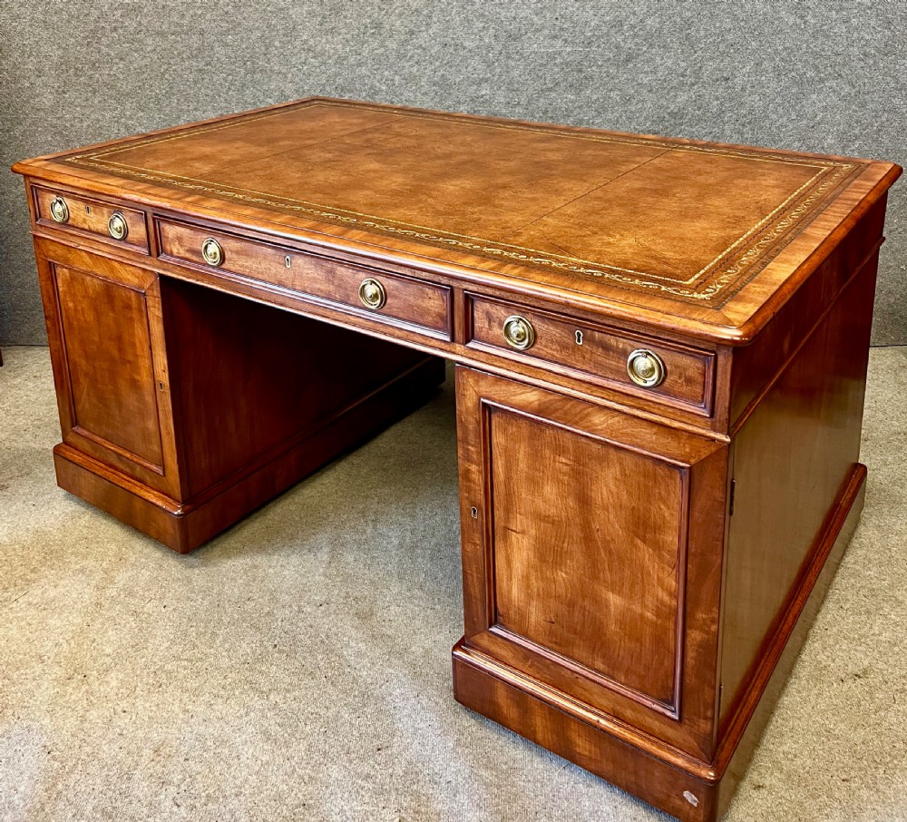 Quality Victorian Mahogany Partners Desk View IV