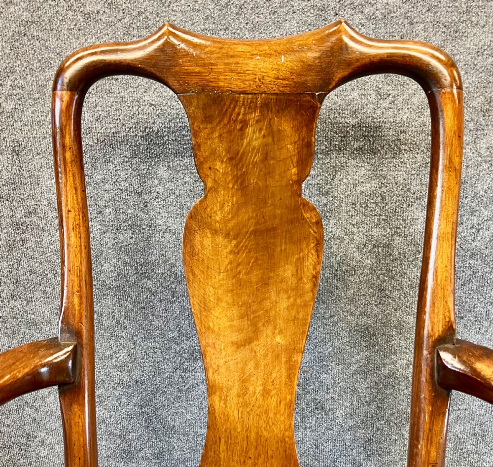 Queen Anne Style Walnut Desk Chair View VII