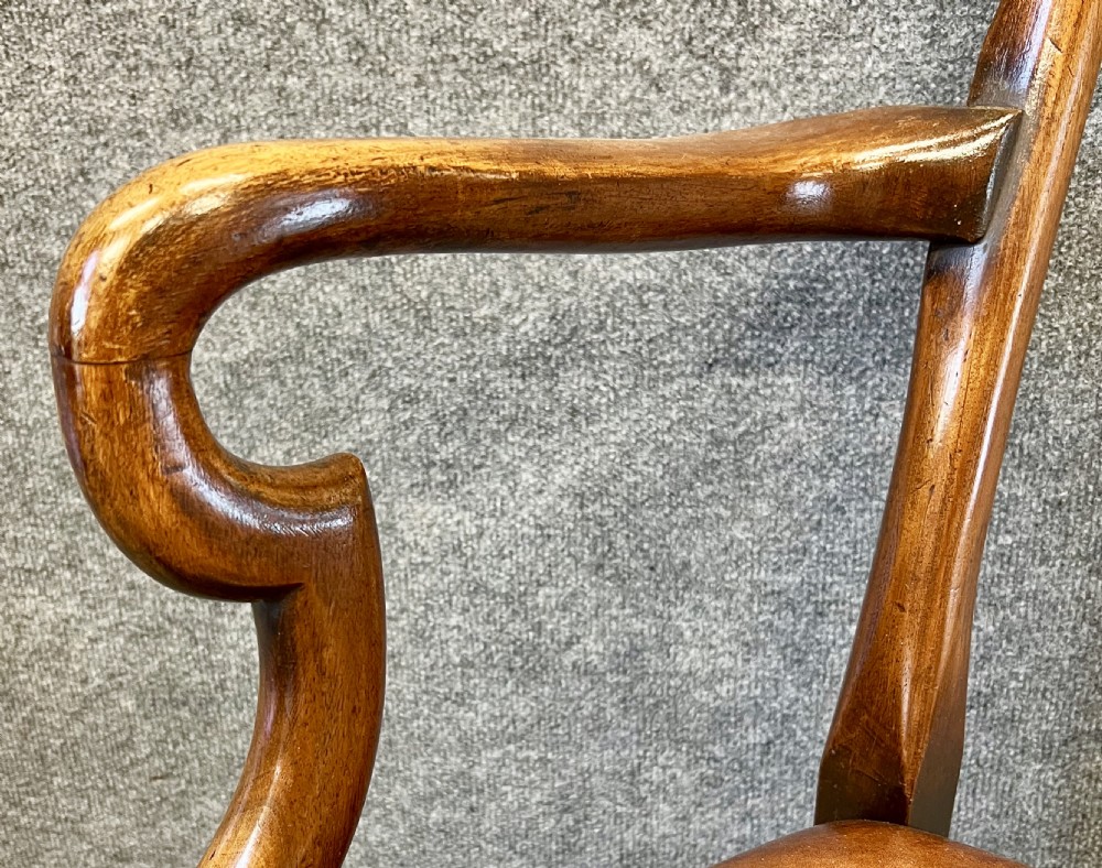 Queen Anne Style Walnut Desk Chair View VIII