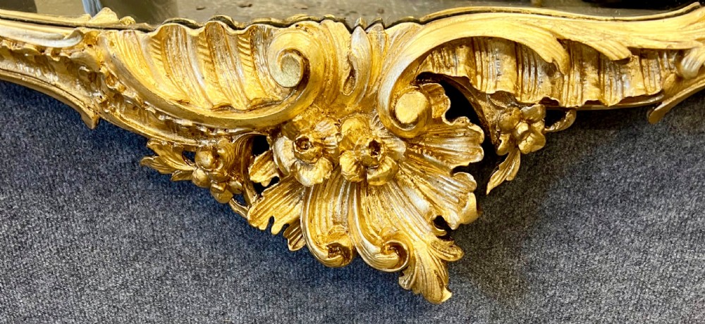 Antique Rococo Gilded Overmantel Mirror View IV