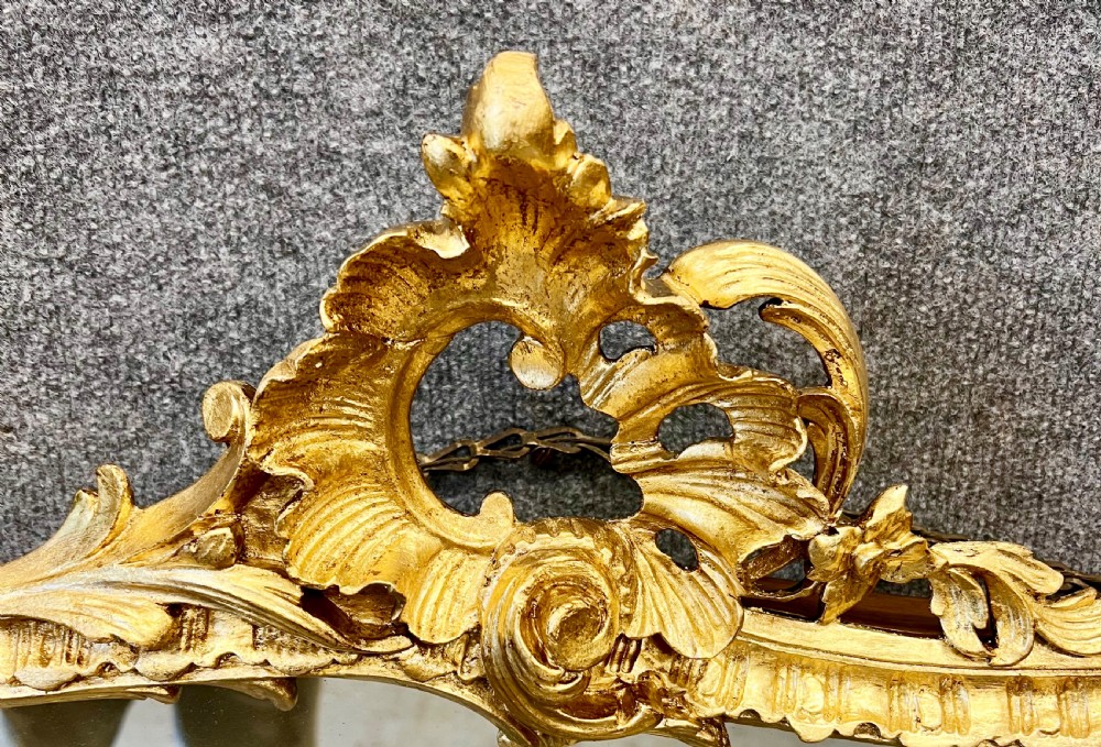 Antique Rococo Gilded Overmantel Mirror View VI