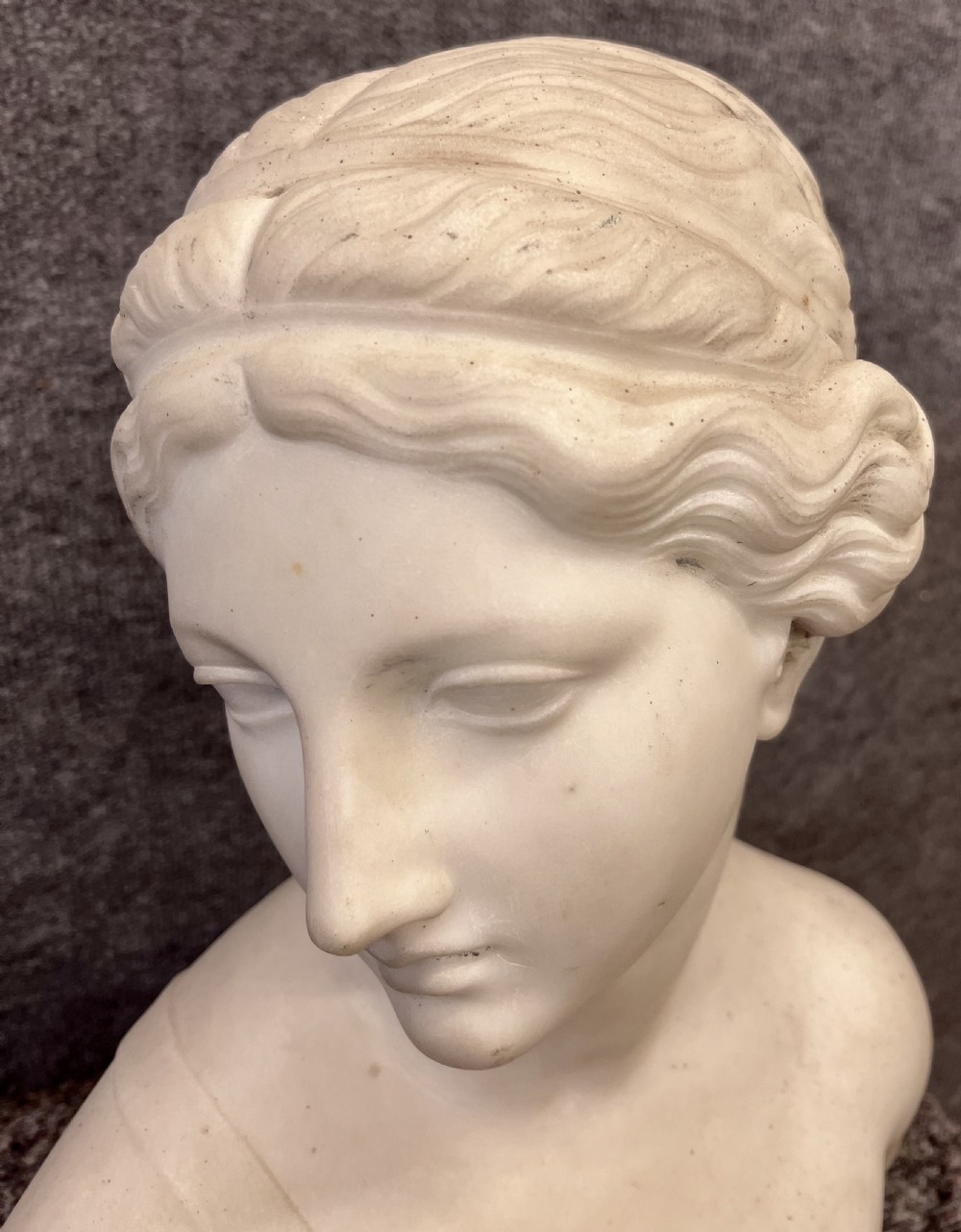Beautifully Modelled Carrara Marble Bust View II