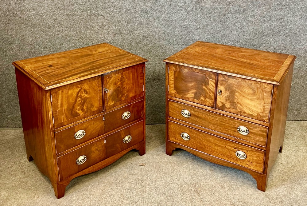 George III Matched Pair of Bedside Cabinets