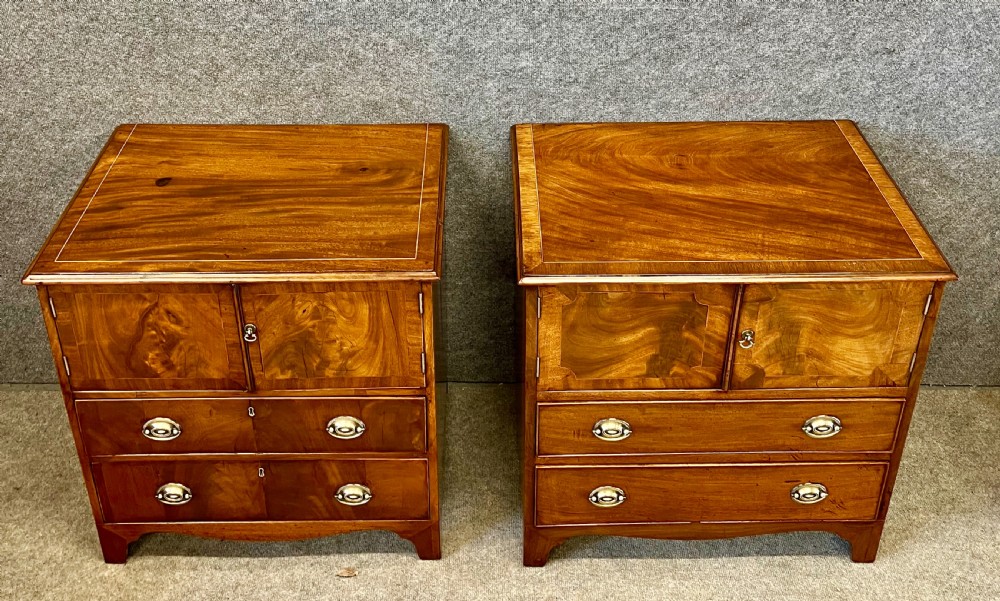 George III Matched Pair of Bedside Cabinets View II
