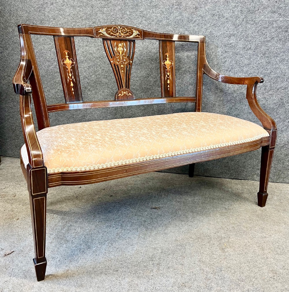 Pretty Edwardian Inlaid settee
