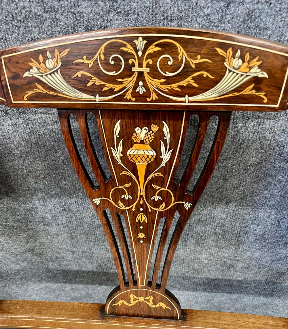 Pretty Edwardian Inlaid settee View III