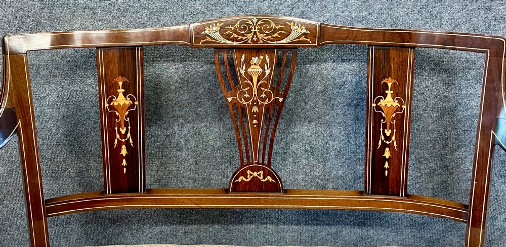 Pretty Edwardian Inlaid settee View IV
