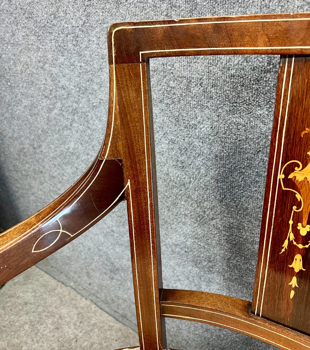 Pretty Edwardian Inlaid settee View V