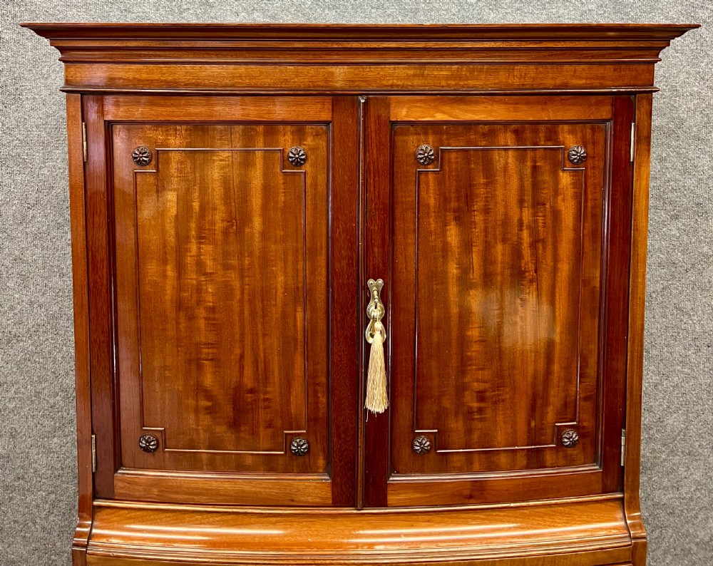 Bow Fronted Mahogany Linen Press  View IV