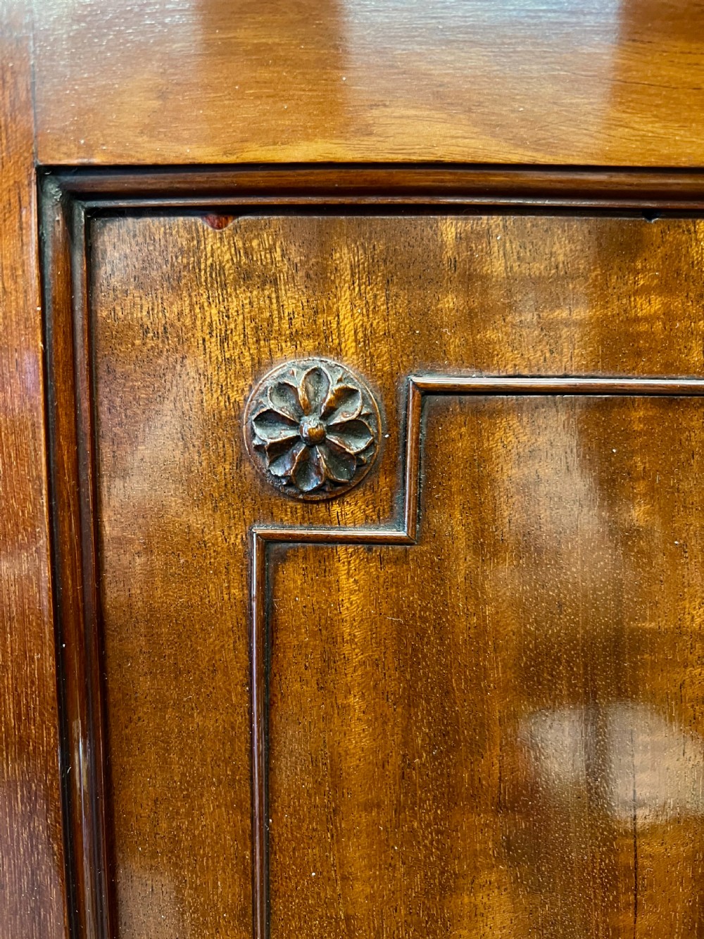 Bow Fronted Mahogany Linen Press  View VI