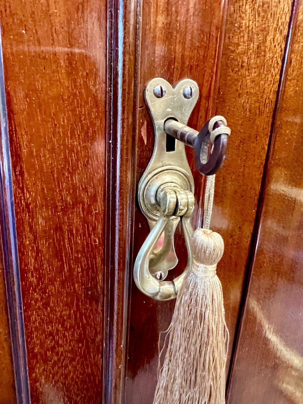 Bow Fronted Mahogany Linen Press  View VII