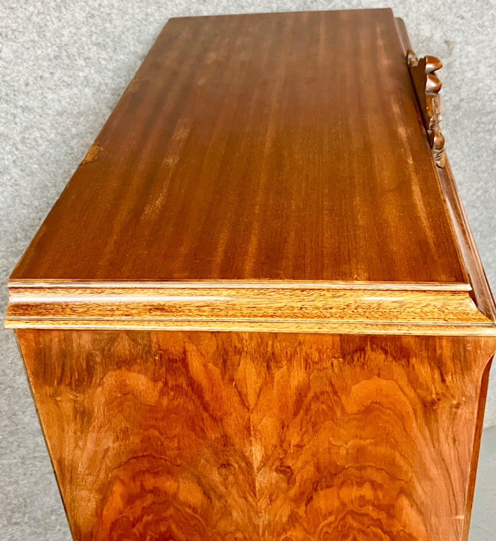 Queen Anne Style Burr Walnut Cocktail Cabinet View IX