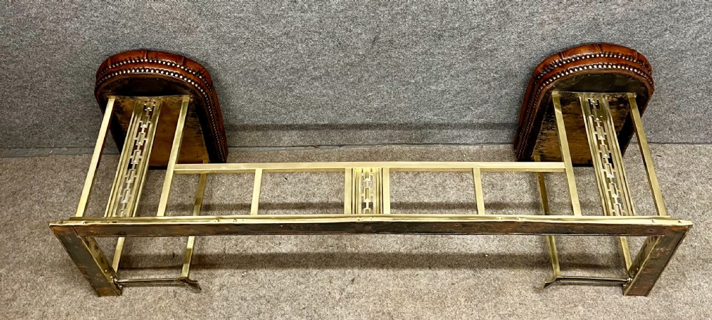 Antique Brass & Leather Club Fender View VIII