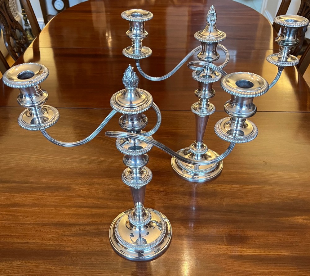 Pair of Goldsmiths & Silversmiths Silver Plated Candelabra View II
