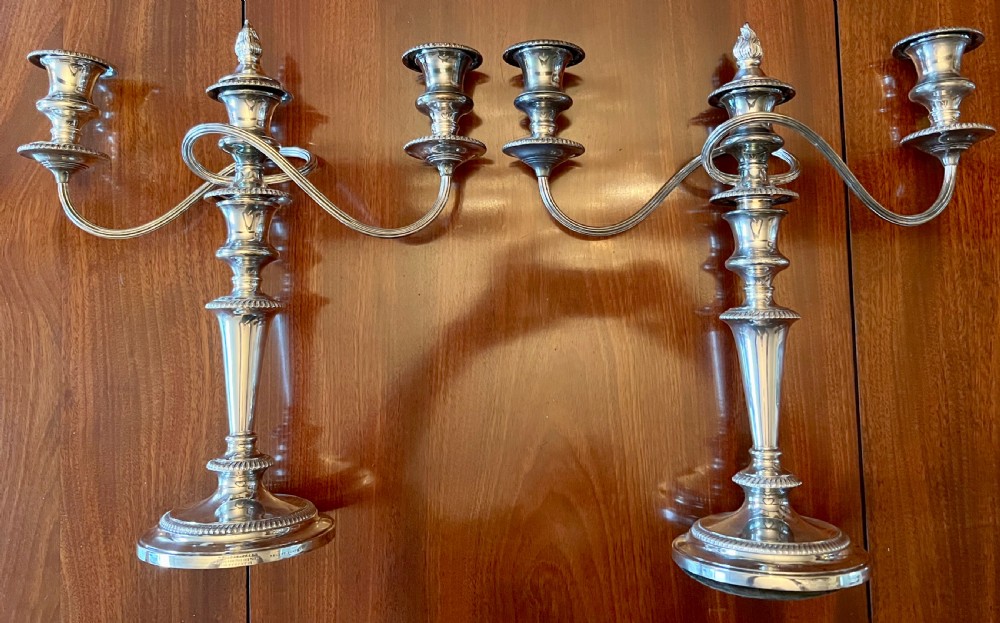 Pair of Goldsmiths & Silversmiths Silver Plated Candelabra