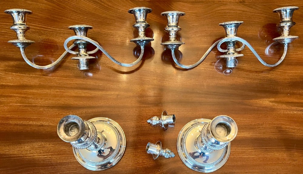 Pair of Goldsmiths & Silversmiths Silver Plated Candelabra View XII