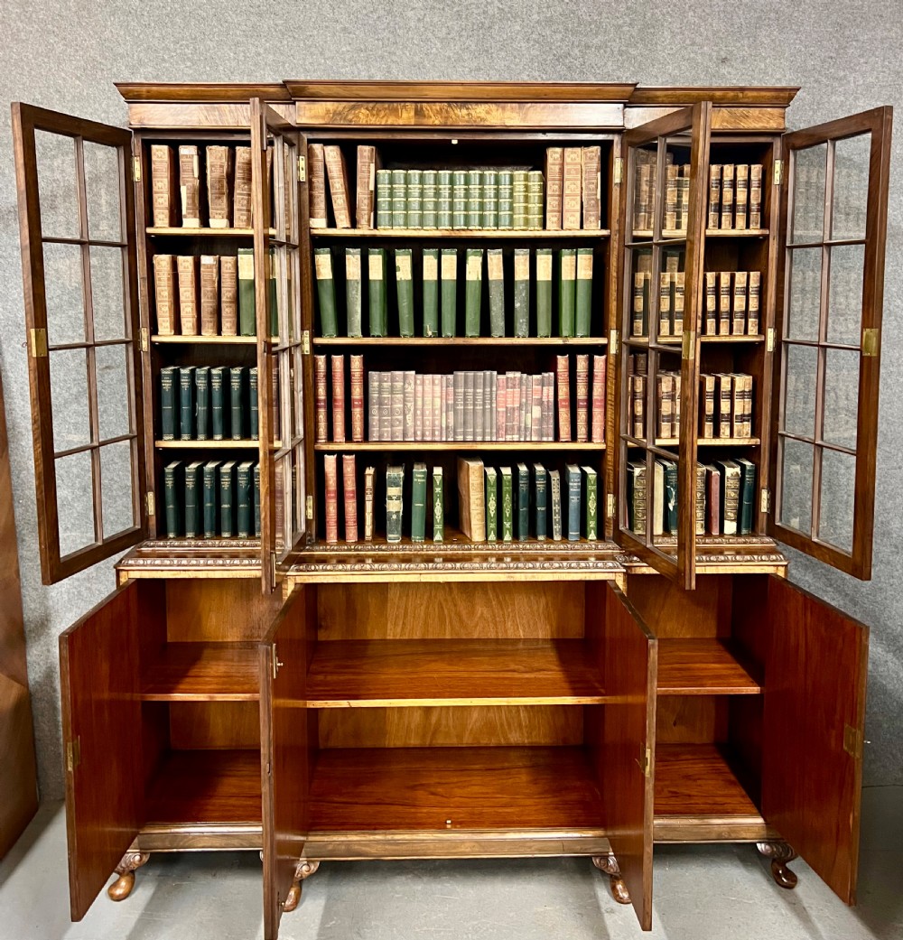 Walnut Breakfront Bookcase View IV
